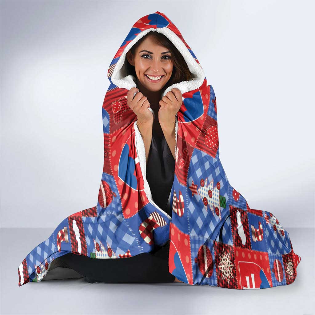 Slovakia Christmas Patchwork Hooded Blanket - Wonder Print Shop