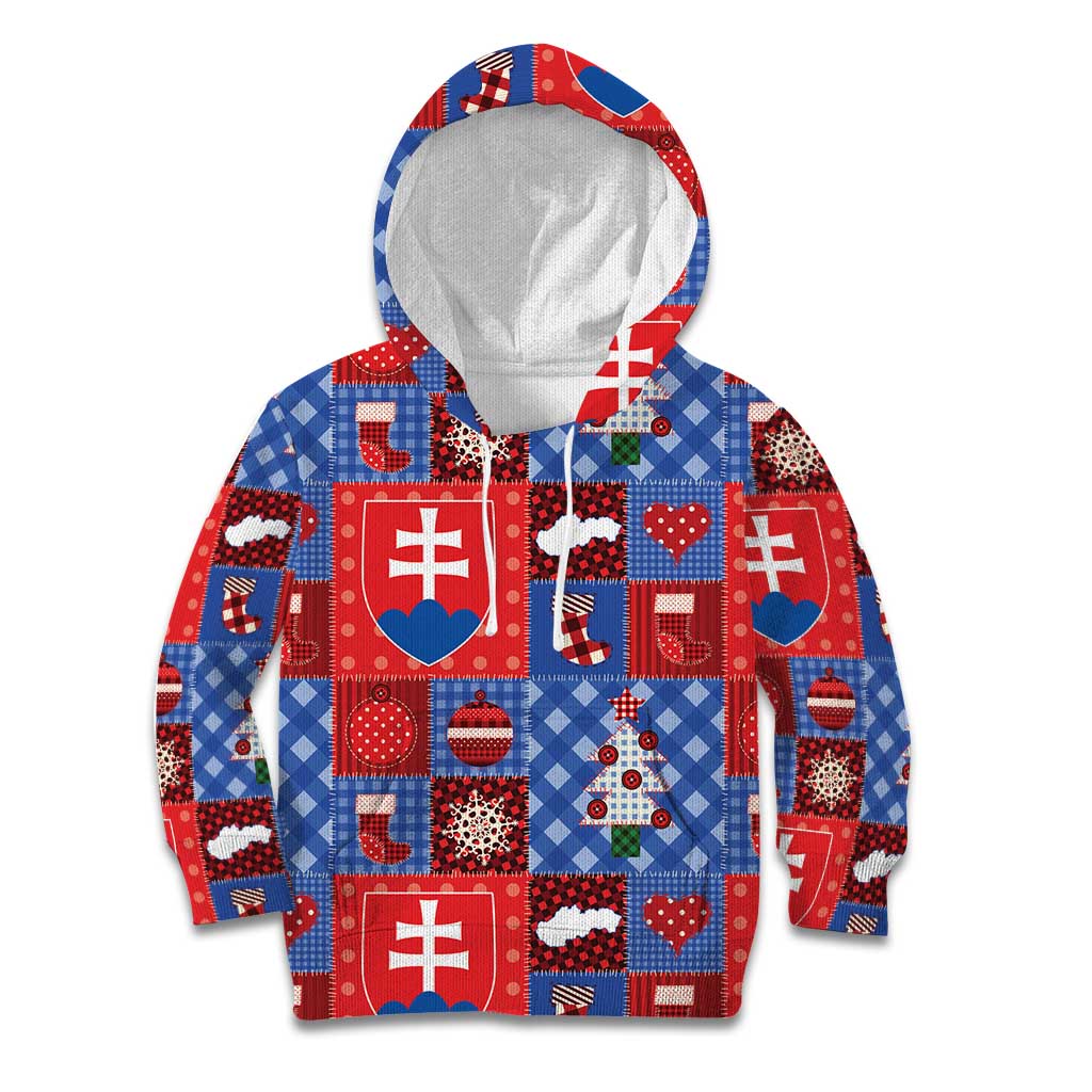 Slovakia Christmas Patchwork Kid Hoodie - Wonder Print Shop