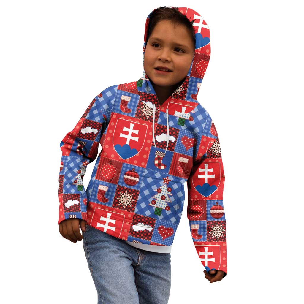 Slovakia Christmas Patchwork Kid Hoodie - Wonder Print Shop