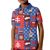 Slovakia Christmas Patchwork Kid Polo Shirt - Wonder Print Shop