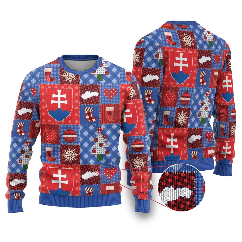 Slovakia Christmas Patchwork Ugly Christmas Sweater - Wonder Print Shop