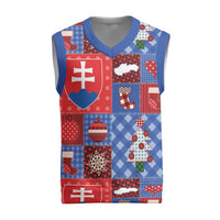 Slovakia Christmas Patchwork Christmas Knitted V-Neck Vest - Wonder Print Shop
