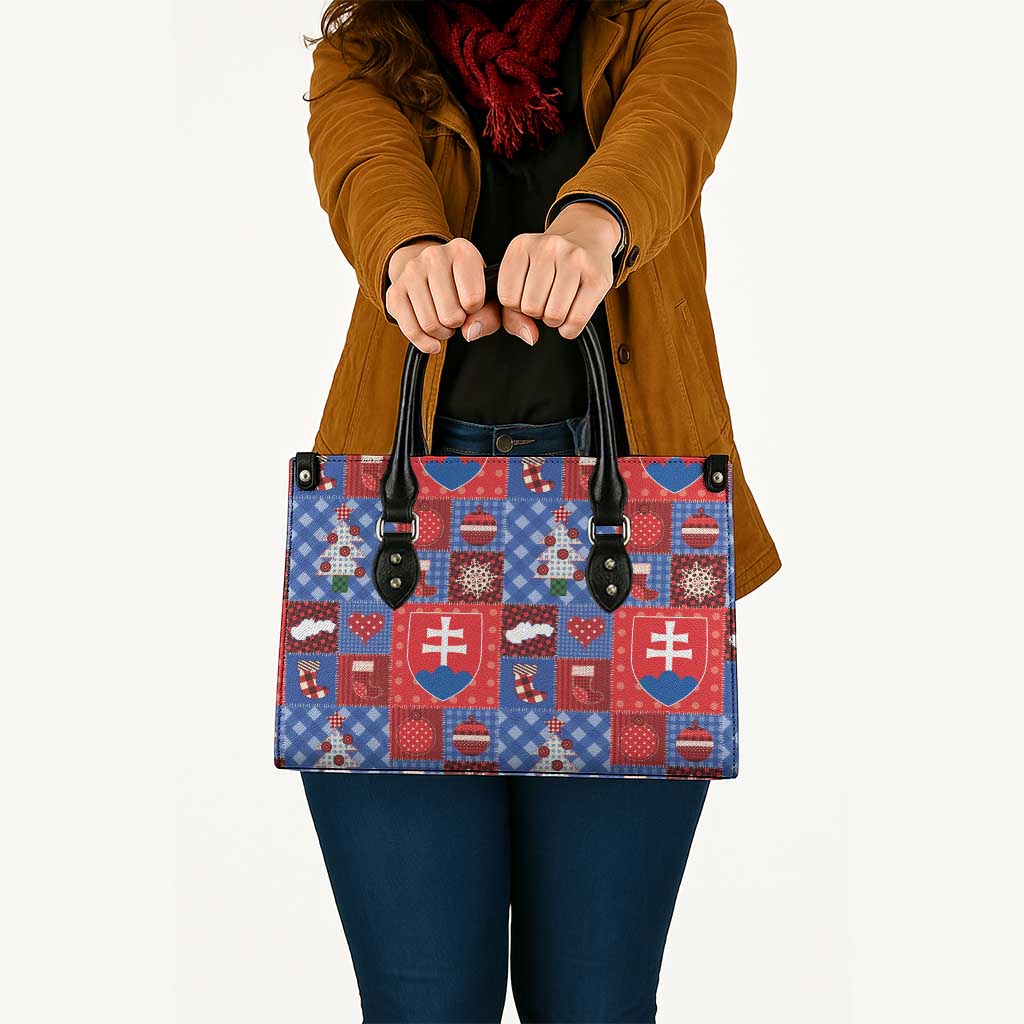Slovakia Christmas Patchwork Leather Bag - Wonder Print Shop