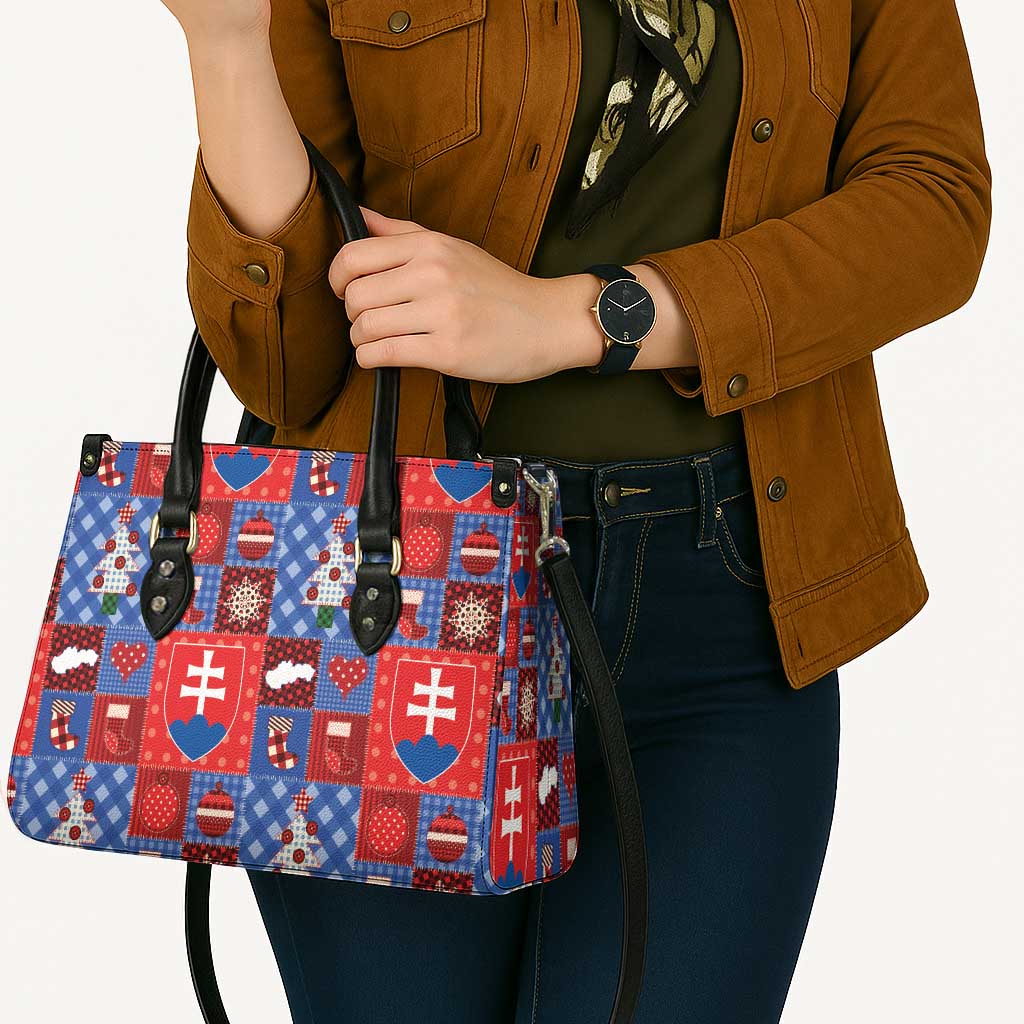 Slovakia Christmas Patchwork Leather Bag - Wonder Print Shop
