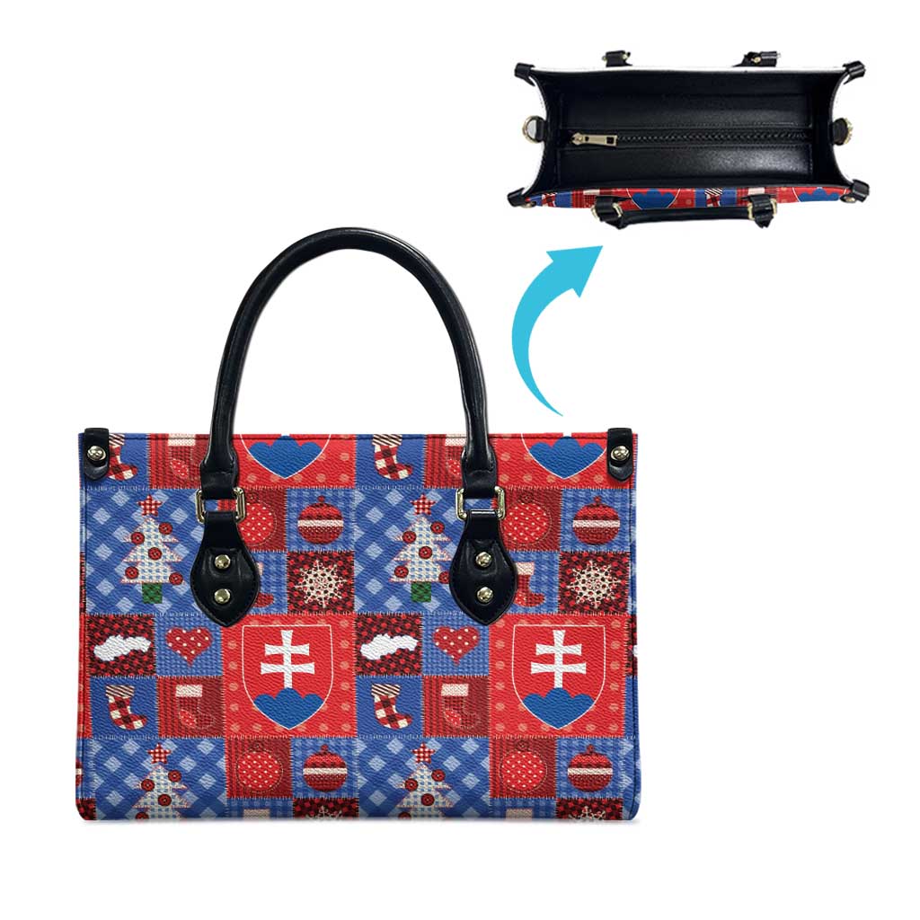 Slovakia Christmas Patchwork Leather Bag - Wonder Print Shop