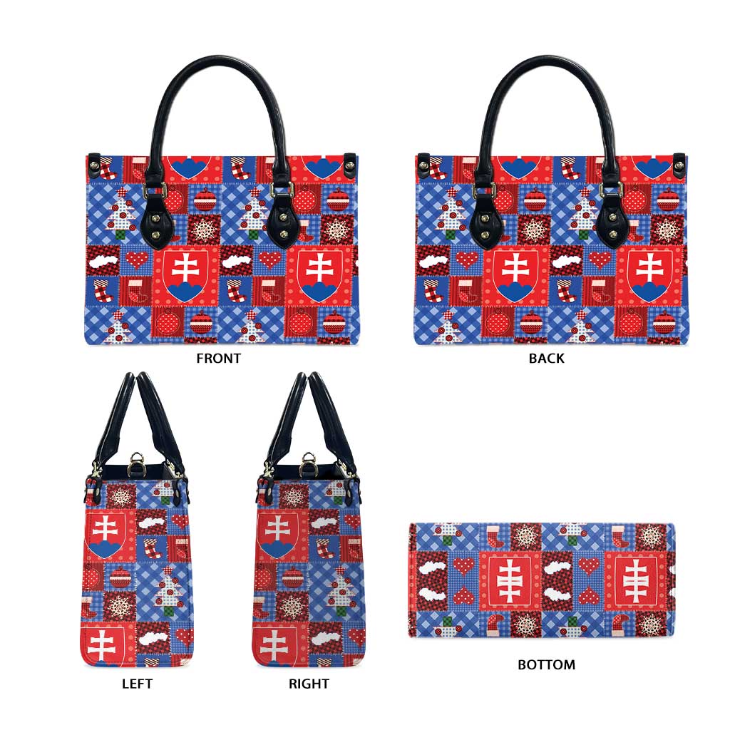 Slovakia Christmas Patchwork Leather Bag - Wonder Print Shop
