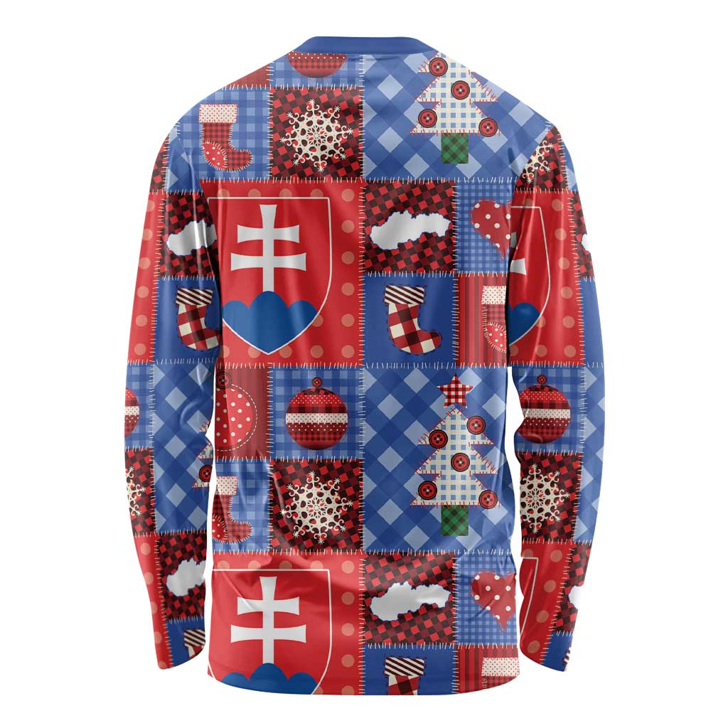 Slovakia Christmas Patchwork Long Sleeve Shirt - Wonder Print Shop