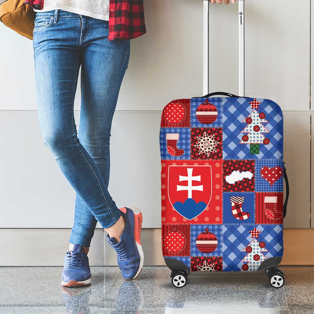 Slovakia Christmas Patchwork Luggage Cover - Wonder Print Shop