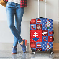 Slovakia Christmas Patchwork Luggage Cover - Wonder Print Shop