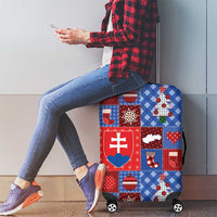 Slovakia Christmas Patchwork Luggage Cover - Wonder Print Shop