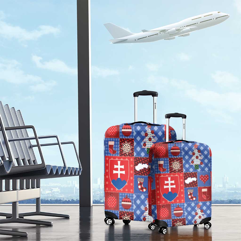 Slovakia Christmas Patchwork Luggage Cover - Wonder Print Shop