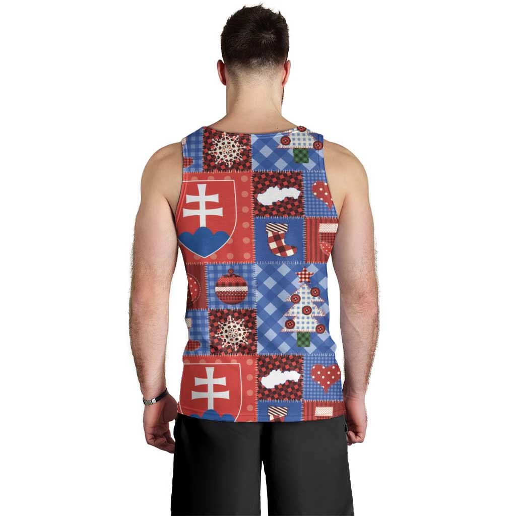 Slovakia Christmas Patchwork Men Tank Top - Wonder Print Shop