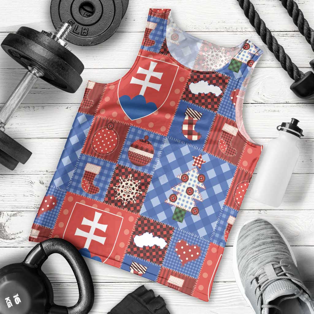 Slovakia Christmas Patchwork Men Tank Top - Wonder Print Shop