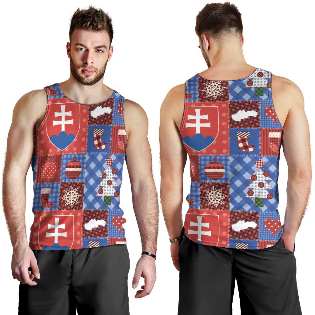 Slovakia Christmas Patchwork Men Tank Top - Wonder Print Shop