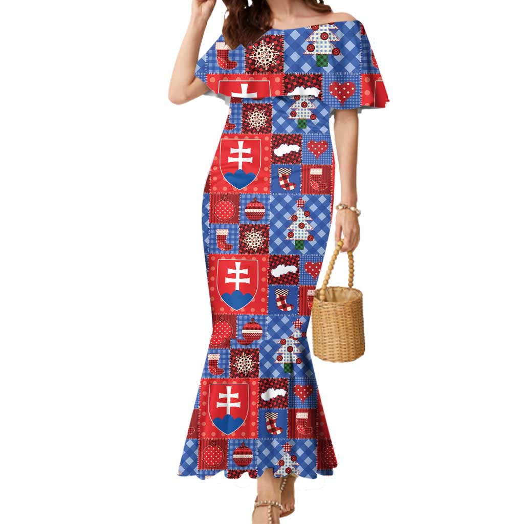 Slovakia Christmas Patchwork Mermaid Dress - Wonder Print Shop