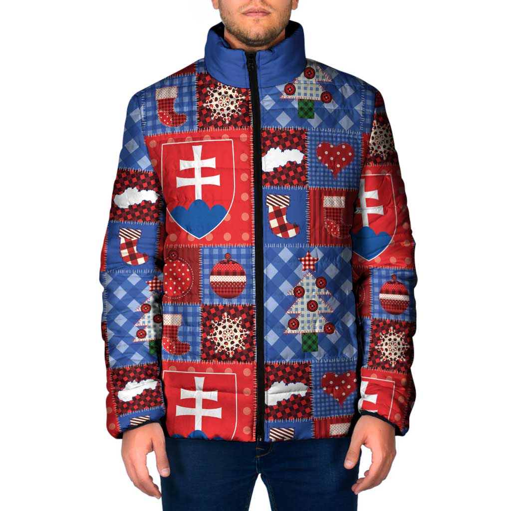 Slovakia Christmas Patchwork Padded Jacket - Wonder Print Shop