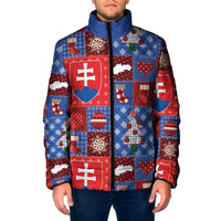 Slovakia Christmas Patchwork Padded Jacket - Wonder Print Shop