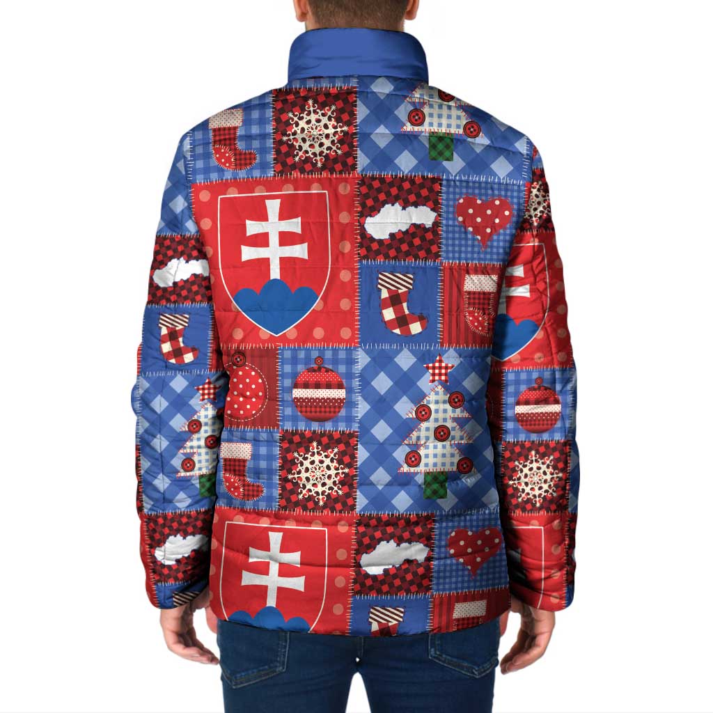 Slovakia Christmas Patchwork Padded Jacket - Wonder Print Shop