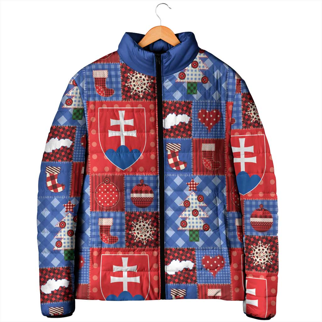 Slovakia Christmas Patchwork Padded Jacket - Wonder Print Shop
