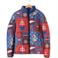 Slovakia Christmas Patchwork Padded Jacket - Wonder Print Shop