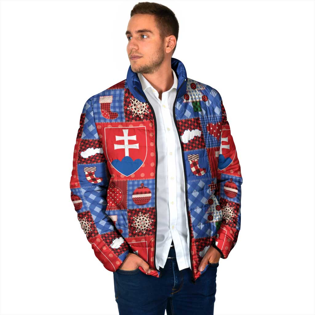 Slovakia Christmas Patchwork Padded Jacket - Wonder Print Shop