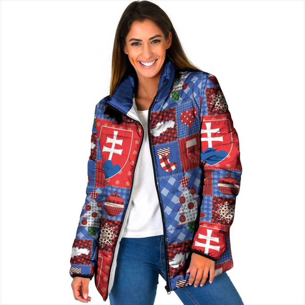 Slovakia Christmas Patchwork Padded Jacket - Wonder Print Shop