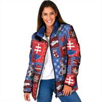 Slovakia Christmas Patchwork Padded Jacket - Wonder Print Shop