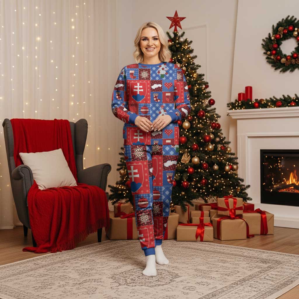 Slovakia Christmas Patchwork Christmas Pajama Set - Wonder Print Shop
