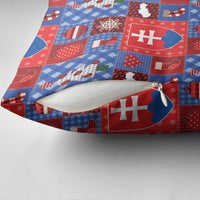 Slovakia Christmas Patchwork Pillow Cover - Wonder Print Shop