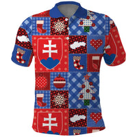 Slovakia Christmas Patchwork Polo Shirt - Wonder Print Shop