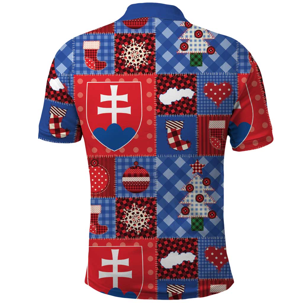 Slovakia Christmas Patchwork Polo Shirt - Wonder Print Shop