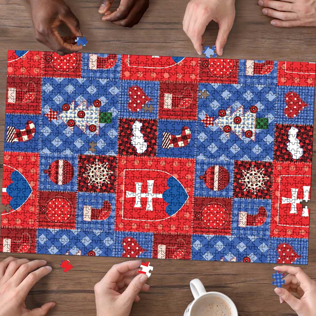 Slovakia Christmas Patchwork Puzzle - Wonder Print Shop