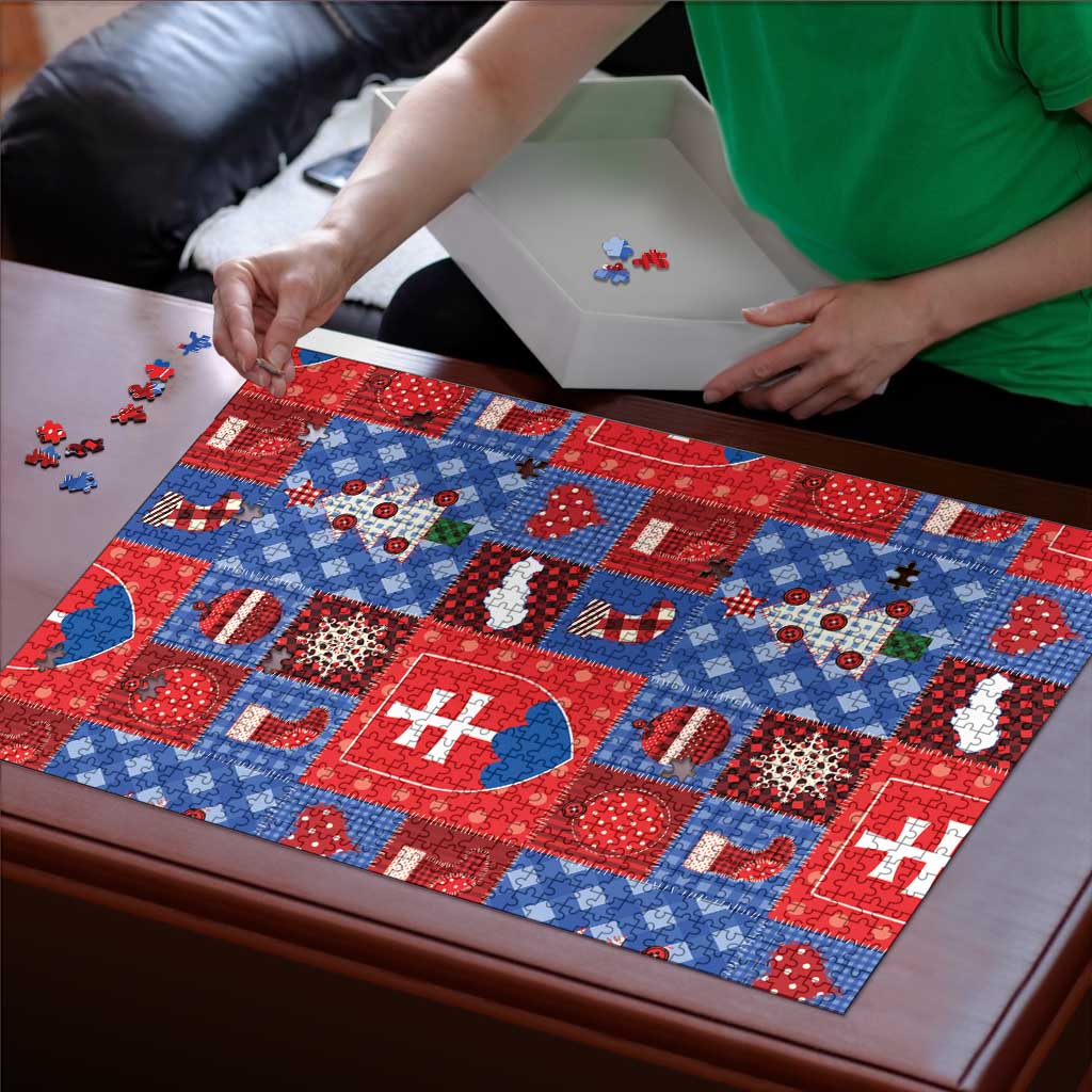 Slovakia Christmas Patchwork Puzzle - Wonder Print Shop
