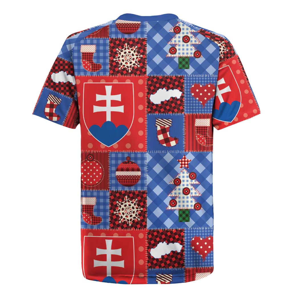 Slovakia Christmas Patchwork Rugby Jersey - Wonder Print Shop