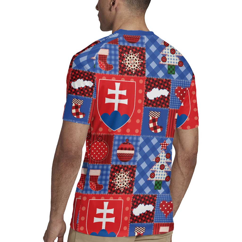 Slovakia Christmas Patchwork Rugby Jersey - Wonder Print Shop