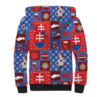 Slovakia Christmas Patchwork Sherpa Hoodie - Wonder Print Shop