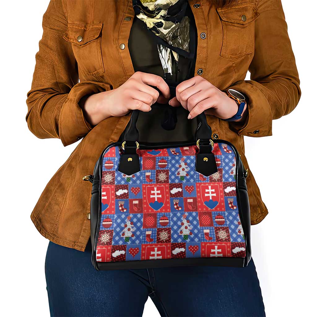 Slovakia Christmas Patchwork Shoulder Handbag - Wonder Print Shop
