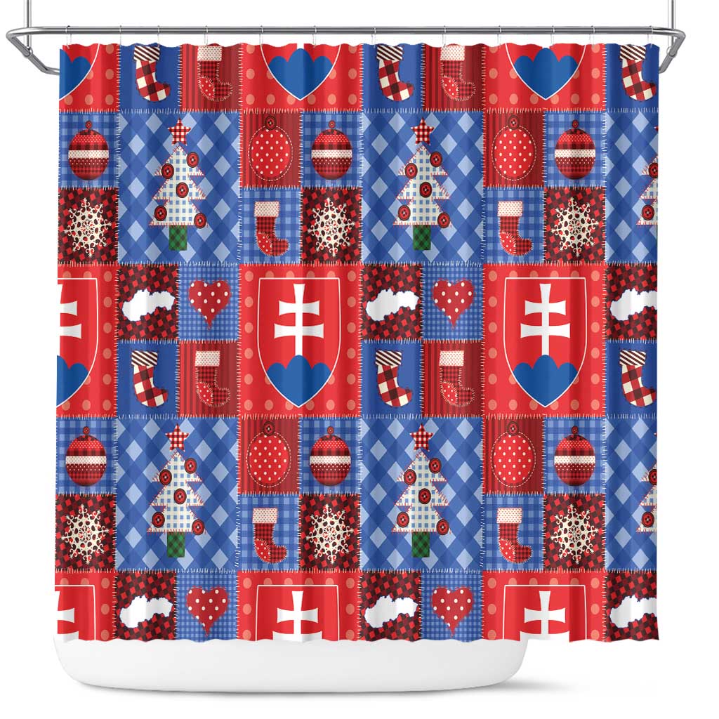 Slovakia Christmas Patchwork Shower Curtain - Wonder Print Shop