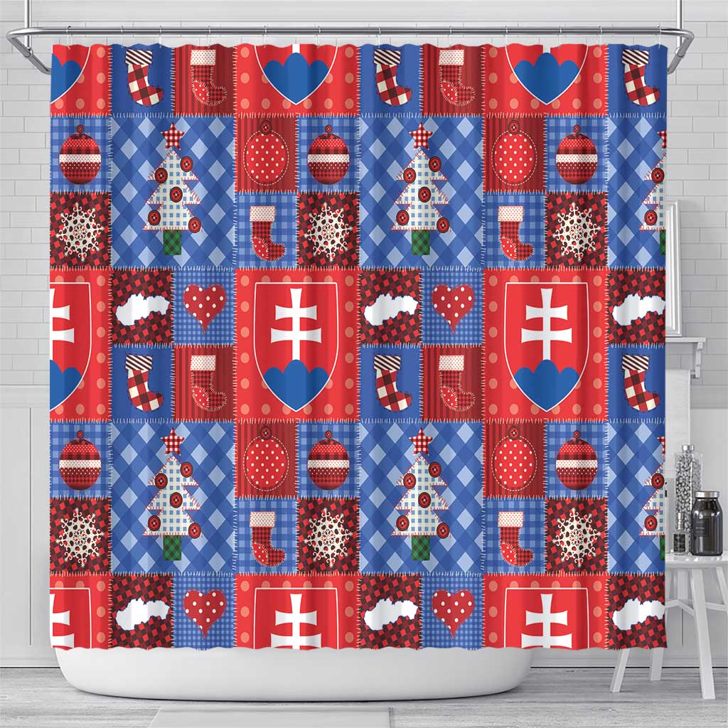 Slovakia Christmas Patchwork Shower Curtain - Wonder Print Shop