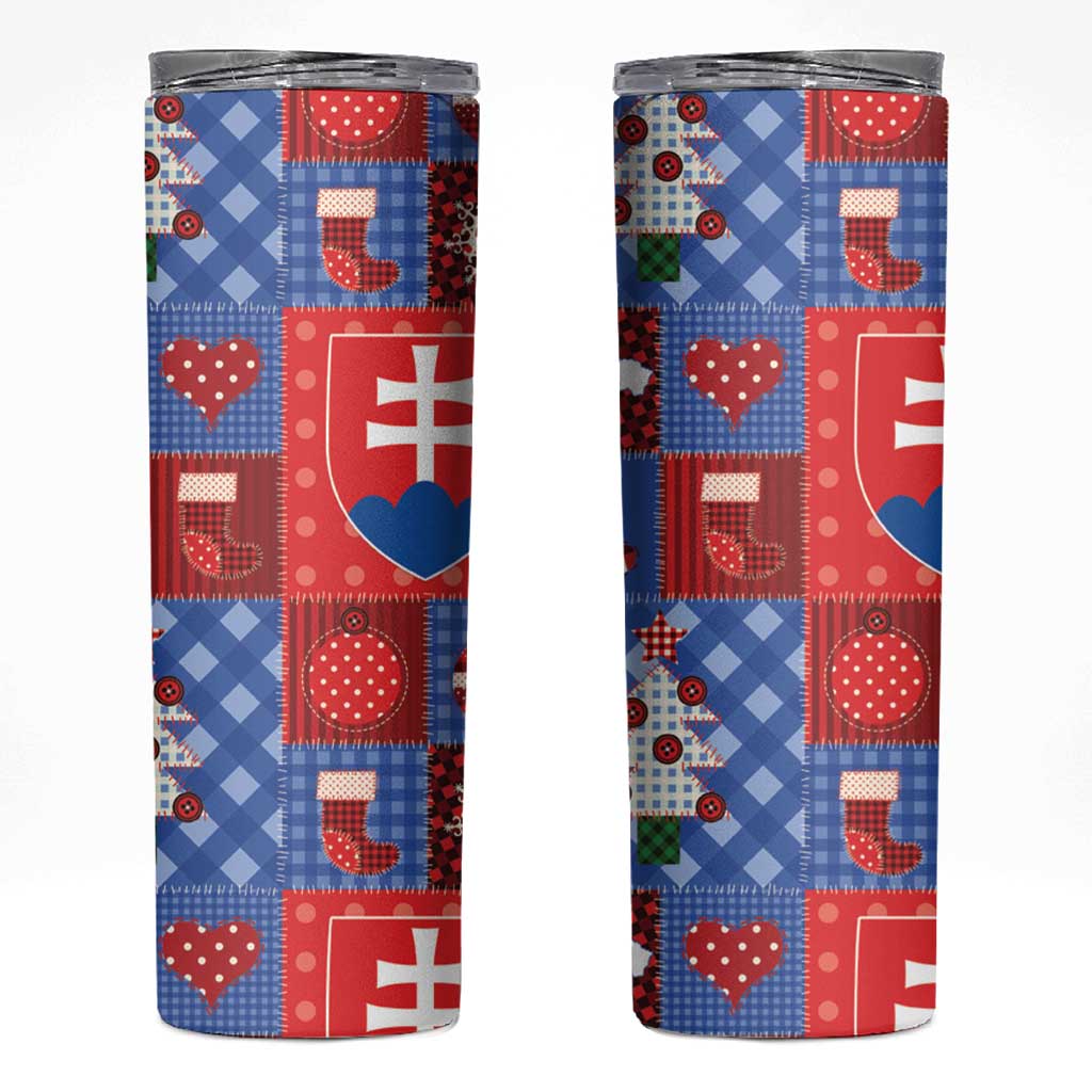 Slovakia Christmas Patchwork Skinny Tumbler - Wonder Print Shop