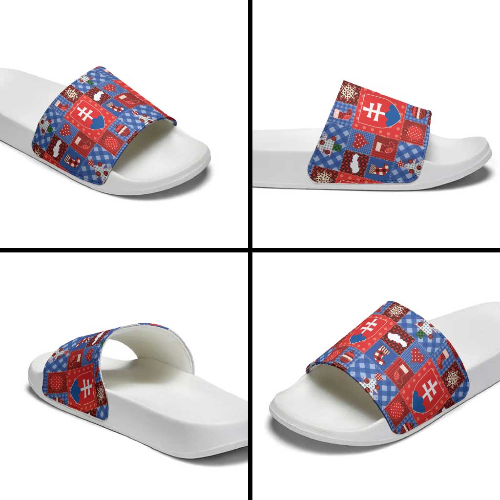 Slovakia Christmas Patchwork Slide Sandals - Wonder Print Shop