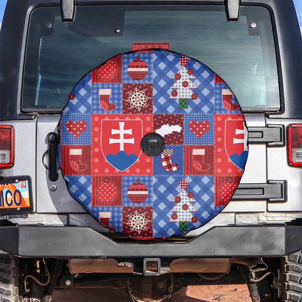 Slovakia Christmas Patchwork Spare Tire Cover - Wonder Print Shop