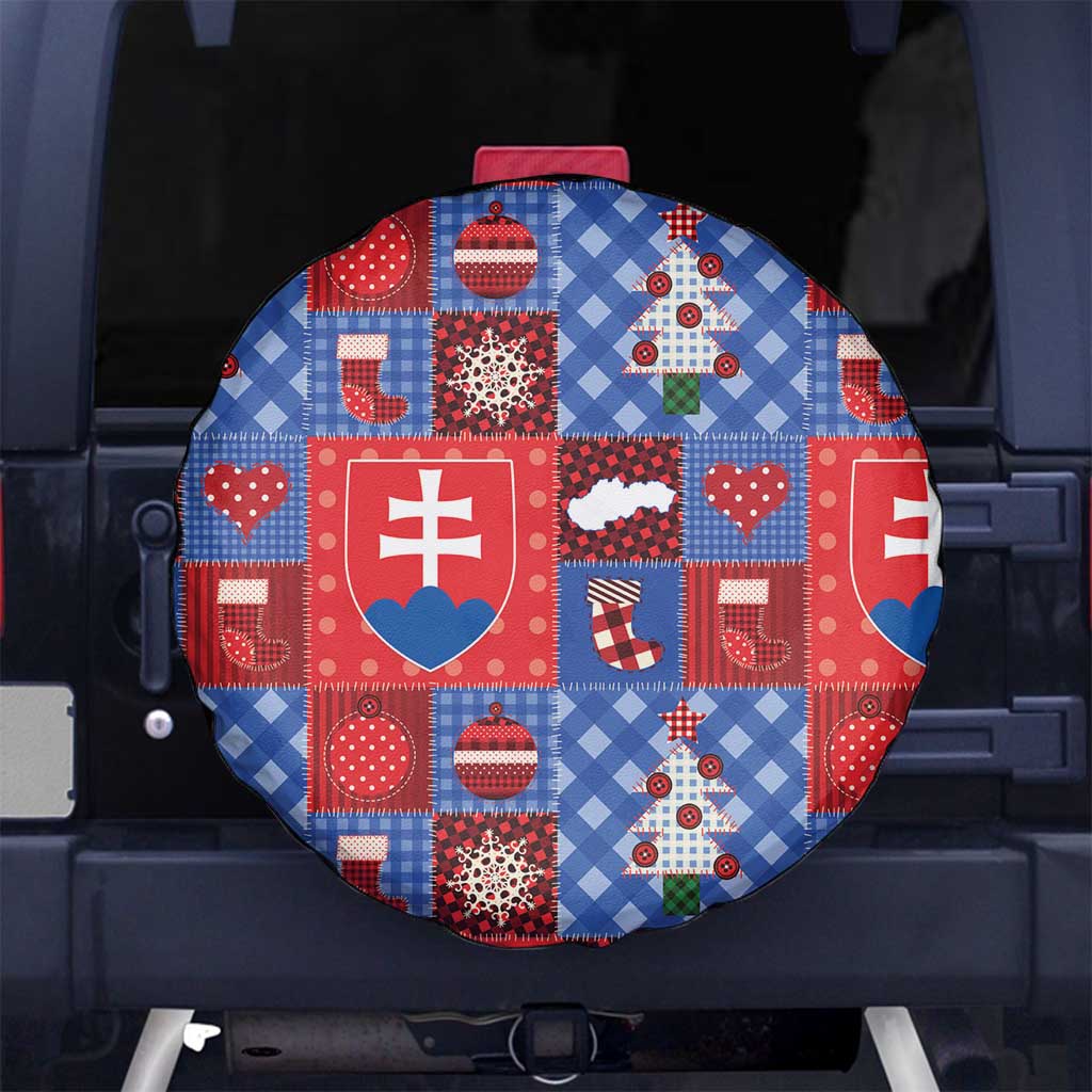 Slovakia Christmas Patchwork Spare Tire Cover - Wonder Print Shop