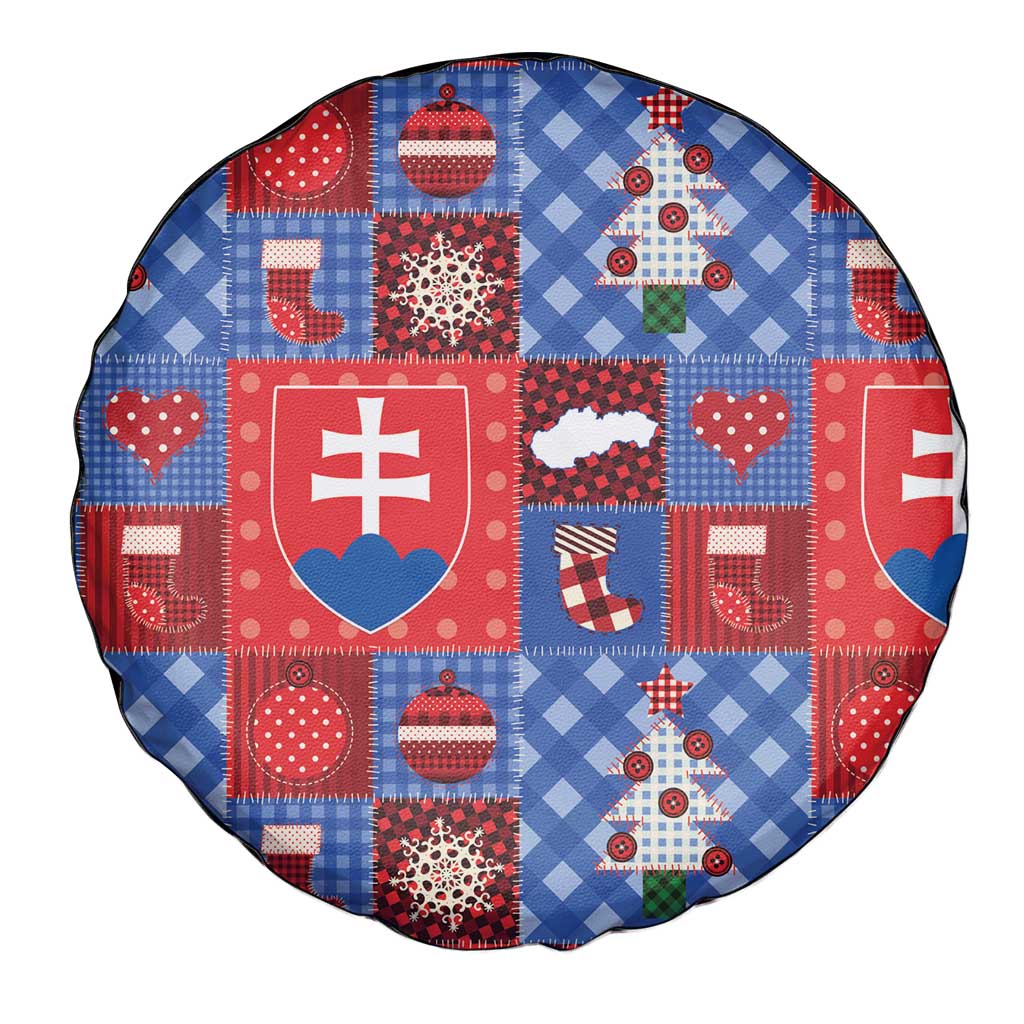 Slovakia Christmas Patchwork Spare Tire Cover - Wonder Print Shop