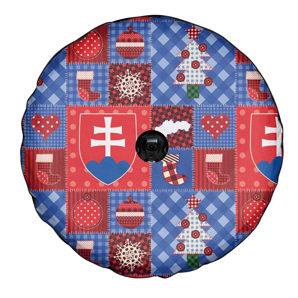 Slovakia Christmas Patchwork Spare Tire Cover - Wonder Print Shop