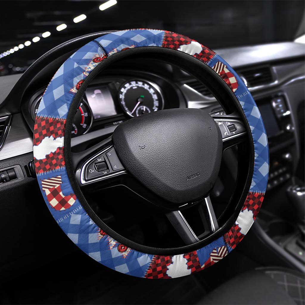 Slovakia Christmas Patchwork Steering Wheel Cover - Wonder Print Shop