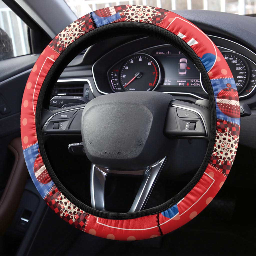 Slovakia Christmas Patchwork Steering Wheel Cover - Wonder Print Shop