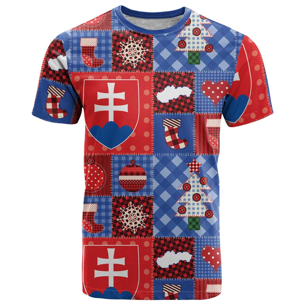 Slovakia Christmas Patchwork T Shirt - Wonder Print Shop