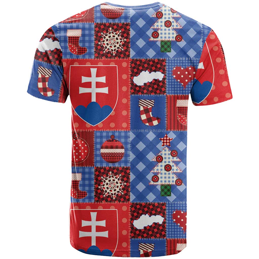Slovakia Christmas Patchwork T Shirt - Wonder Print Shop
