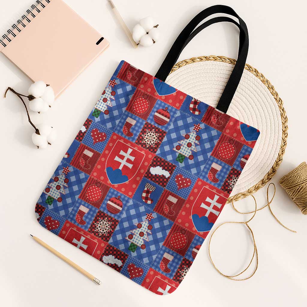 Slovakia Christmas Patchwork Tote Bag - Wonder Print Shop